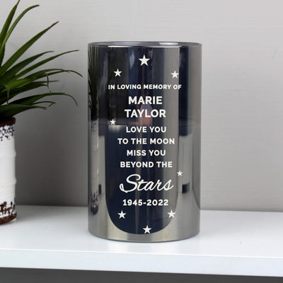 Personalised Memento Personalised Miss you beyond the stars Black LED candle