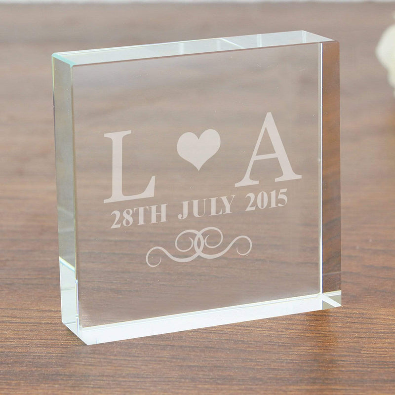 Personalised Memento Ornaments Personalised Monogram Large Crystal Token