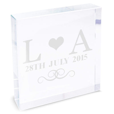 Personalised Memento Ornaments Personalised Monogram Large Crystal Token