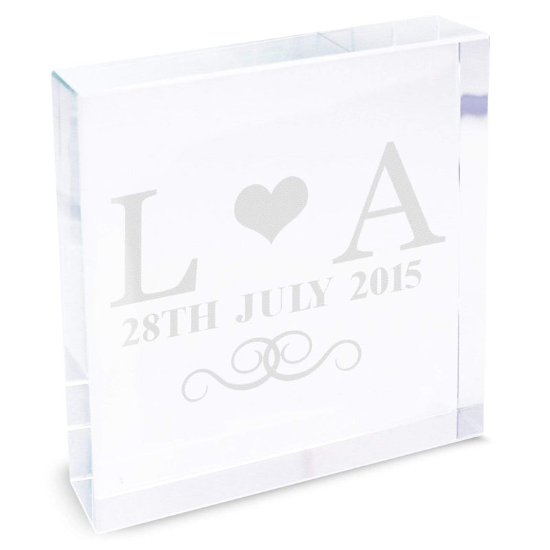 Personalised Memento Ornaments Personalised Monogram Large Crystal Token