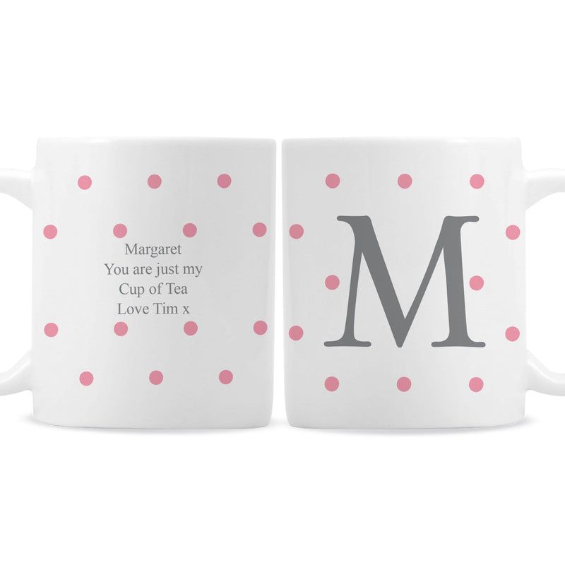 Personalised Memento Mugs Personalised Monogram Pink Spot Mug