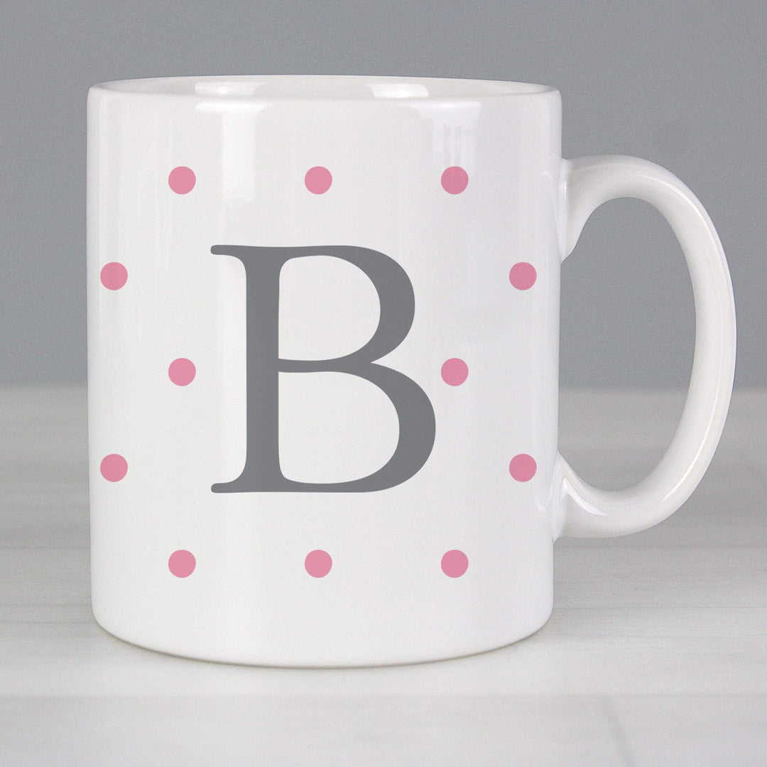 Personalised Memento Mugs Personalised Monogram Pink Spot Mug