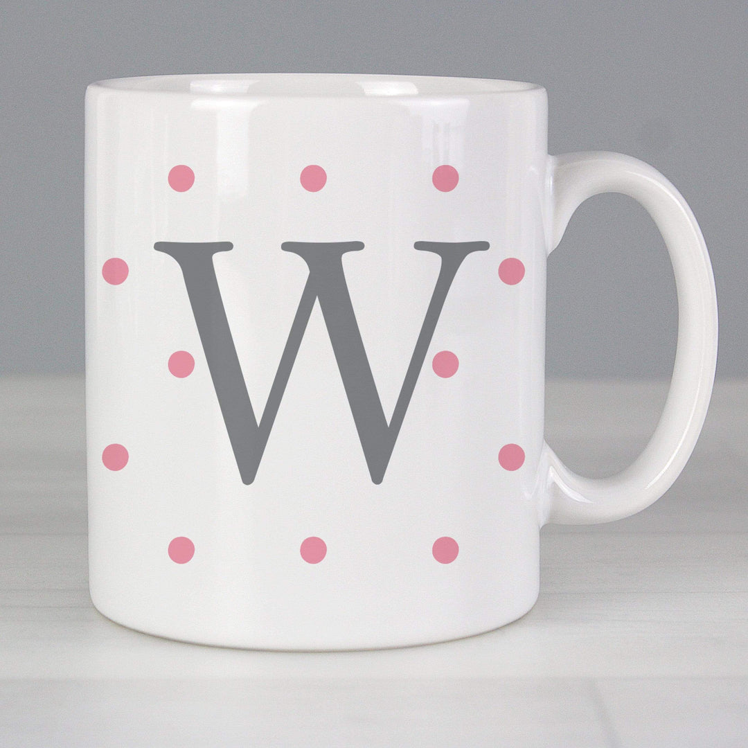 Personalised Memento Mugs Personalised Monogram Pink Spot Mug