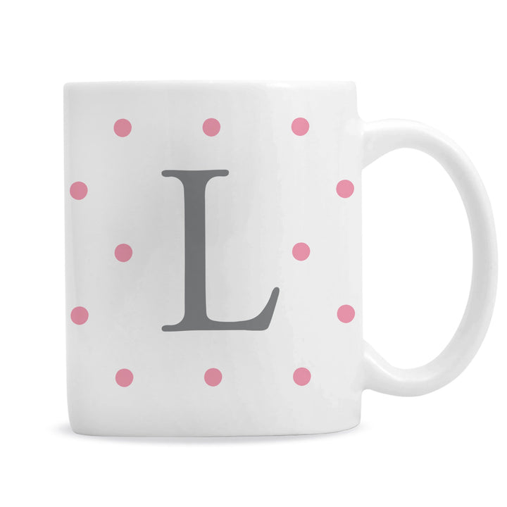 Personalised Memento Mugs Personalised Monogram Pink Spot Mug