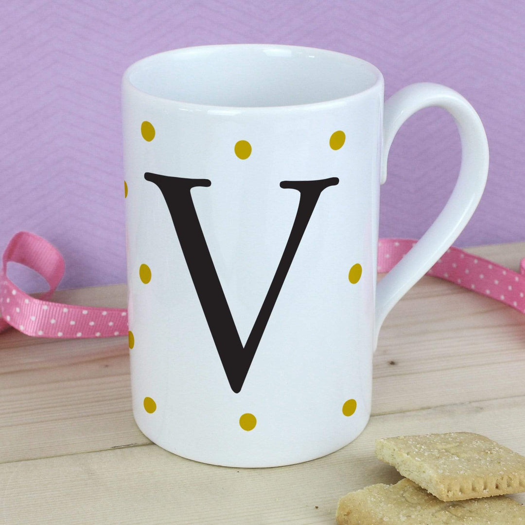 Personalised Memento Mugs Personalised Monogram Pink Spot Mug