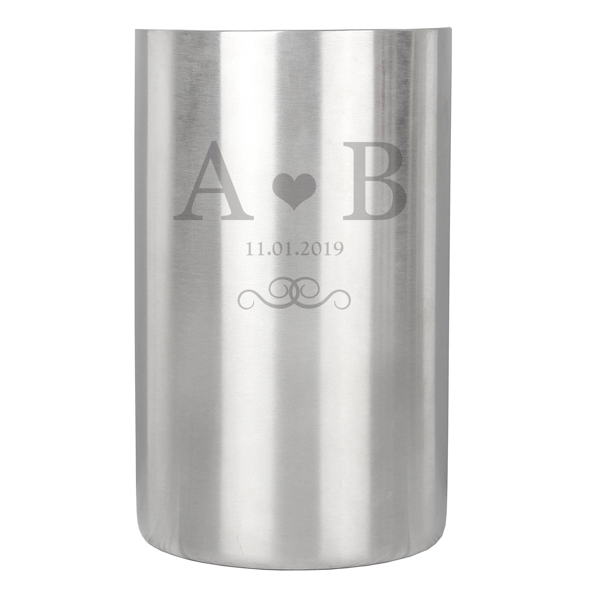 Personalised Memento Glasses & Barware Personalised Monogram Stainless Steel Wine Cooler