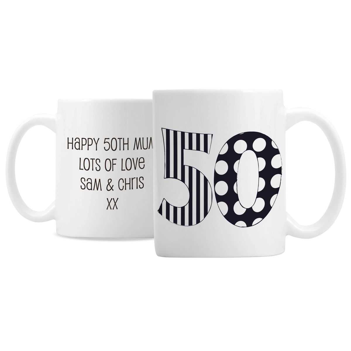 Personalised Memento Mugs Personalised Monotone Numbers Mug