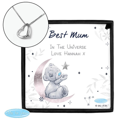 Personalised Memento Personalised Moon & Stars Me To You Sentiment Silver Tone Necklace and Box