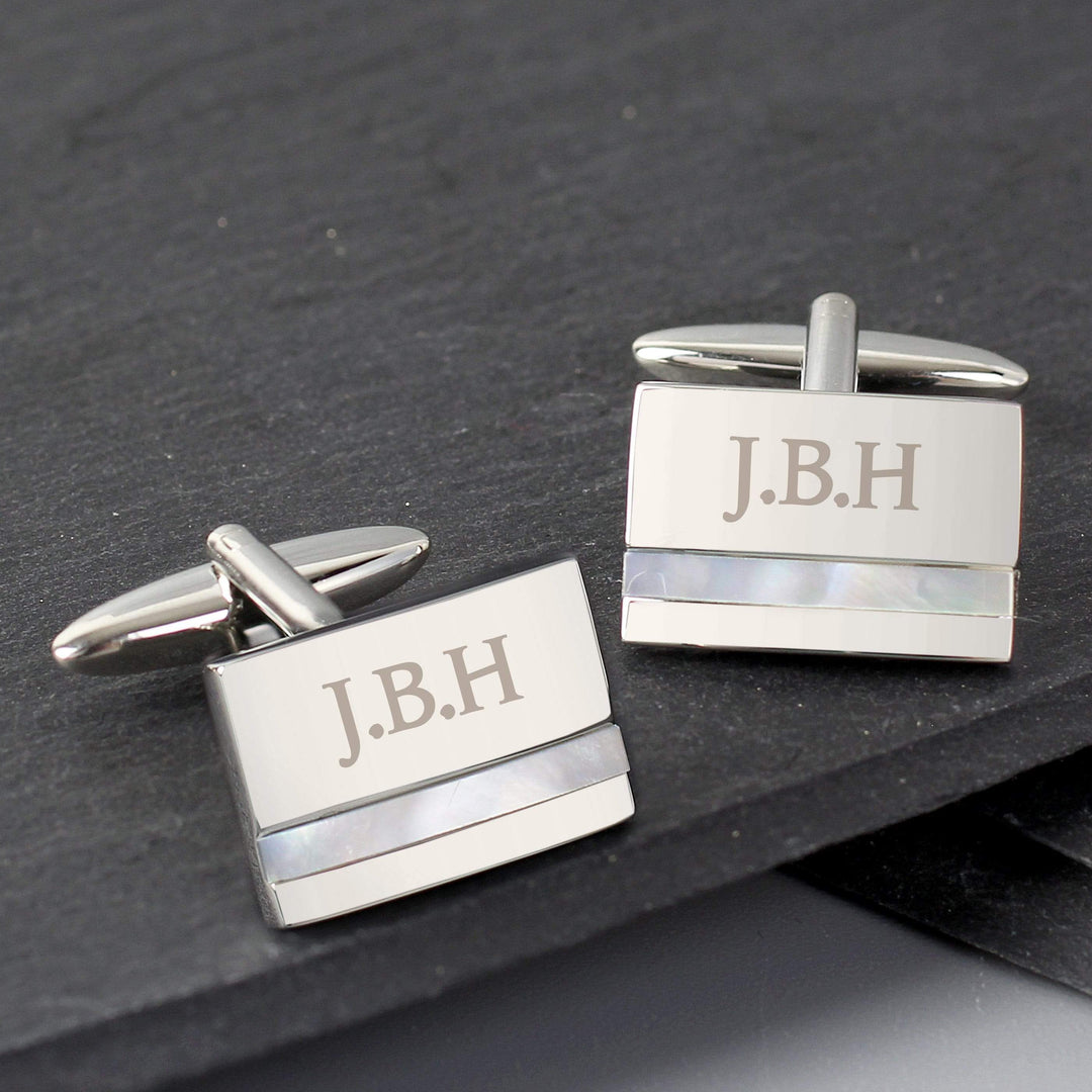Personalised Memento Jewellery Personalised Mother of Pearl Cufflinks