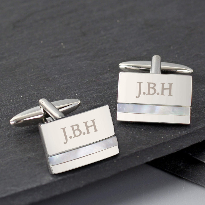 Personalised Memento Jewellery Personalised Mother of Pearl Cufflinks