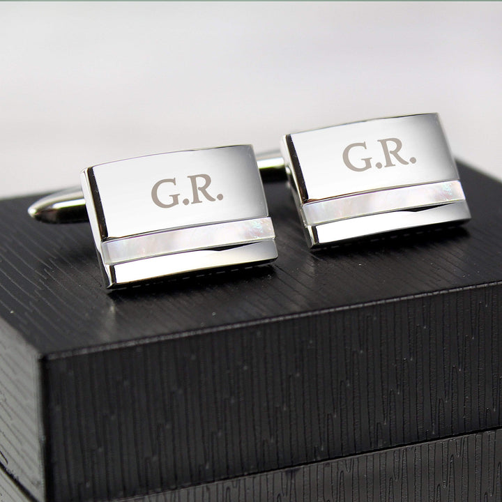 Personalised Memento Jewellery Personalised Mother of Pearl Cufflinks