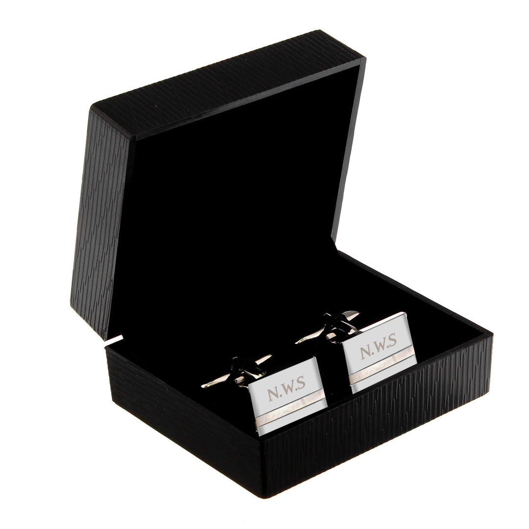 Personalised Memento Jewellery Personalised Mother of Pearl Cufflinks