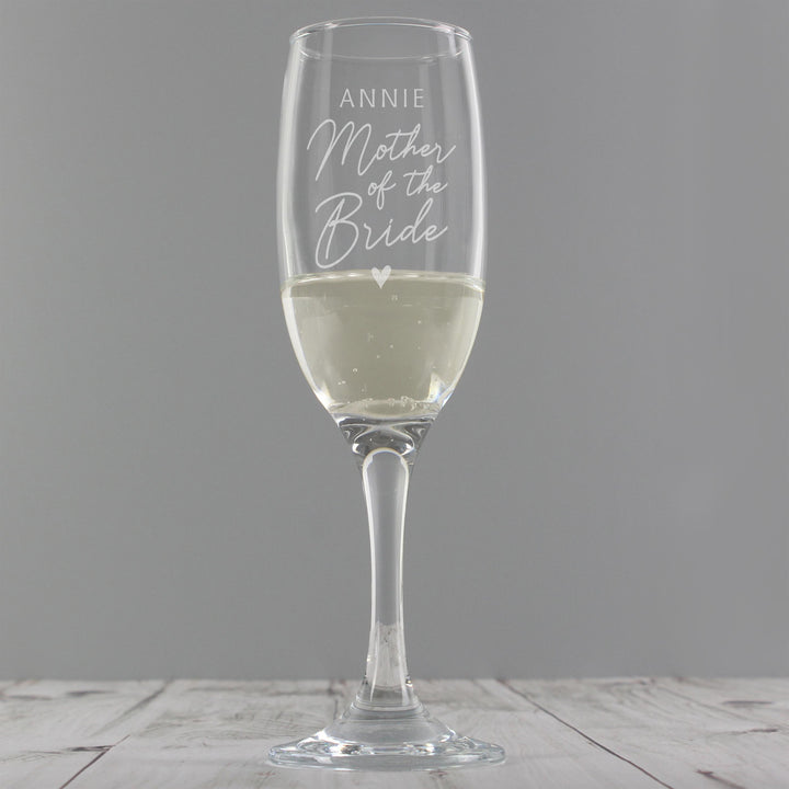 Personalised Memento Personalised Mother of the Bride Flute Glass