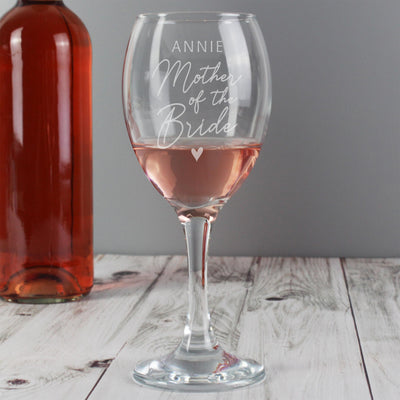 Personalised Memento Personalised Mother of the Bride Wine Glass