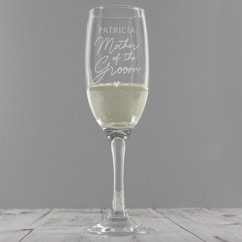 Personalised Memento Personalised Mother of the Groom Flute Glass
