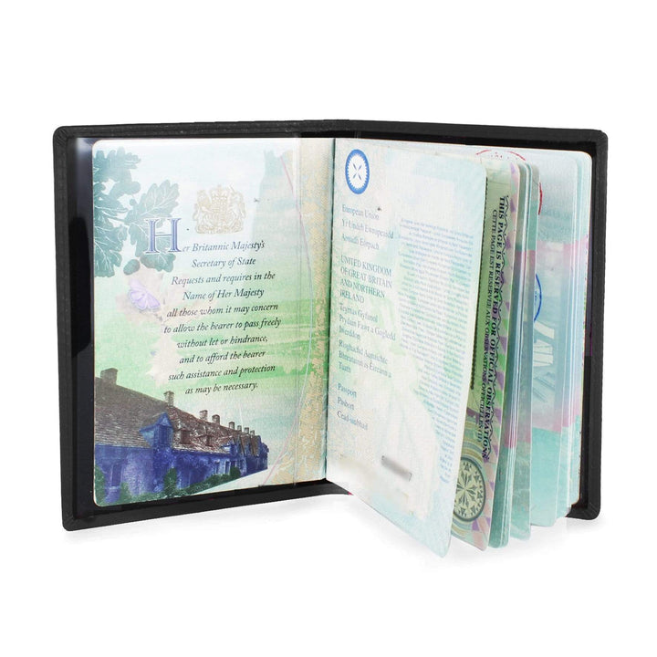 Personalised Memento Leather Personalised Mr &amp; Mrs Black Passport Holders