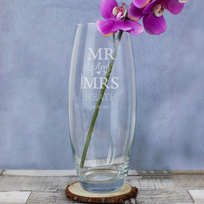 Personalised Memento Vases Personalised Mr & Mrs Bullet Vase
