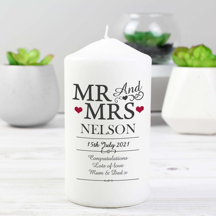 Personalised Memento Candles &amp; Reed Diffusers Personalised Mr &amp; Mrs Candle