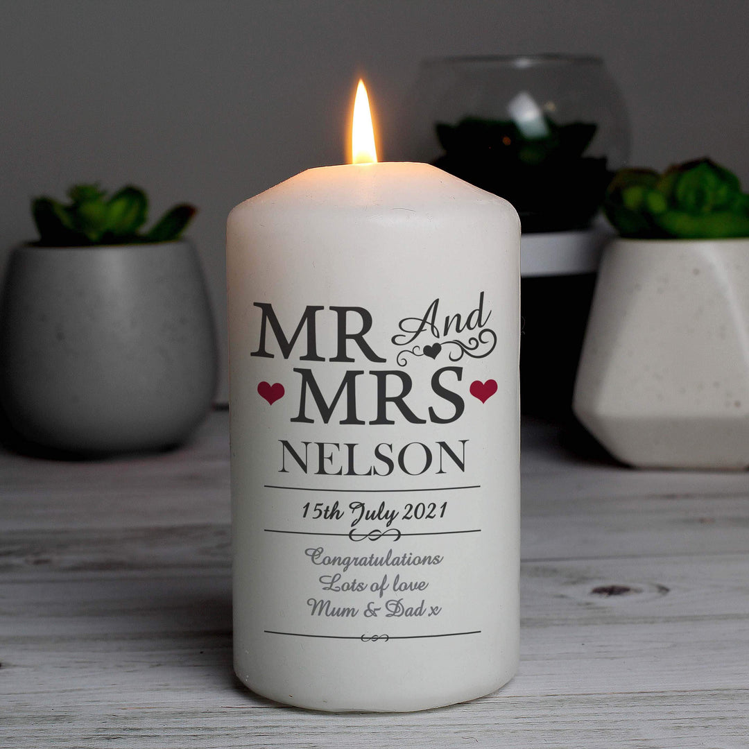 Personalised Memento Candles &amp; Reed Diffusers Personalised Mr &amp; Mrs Candle