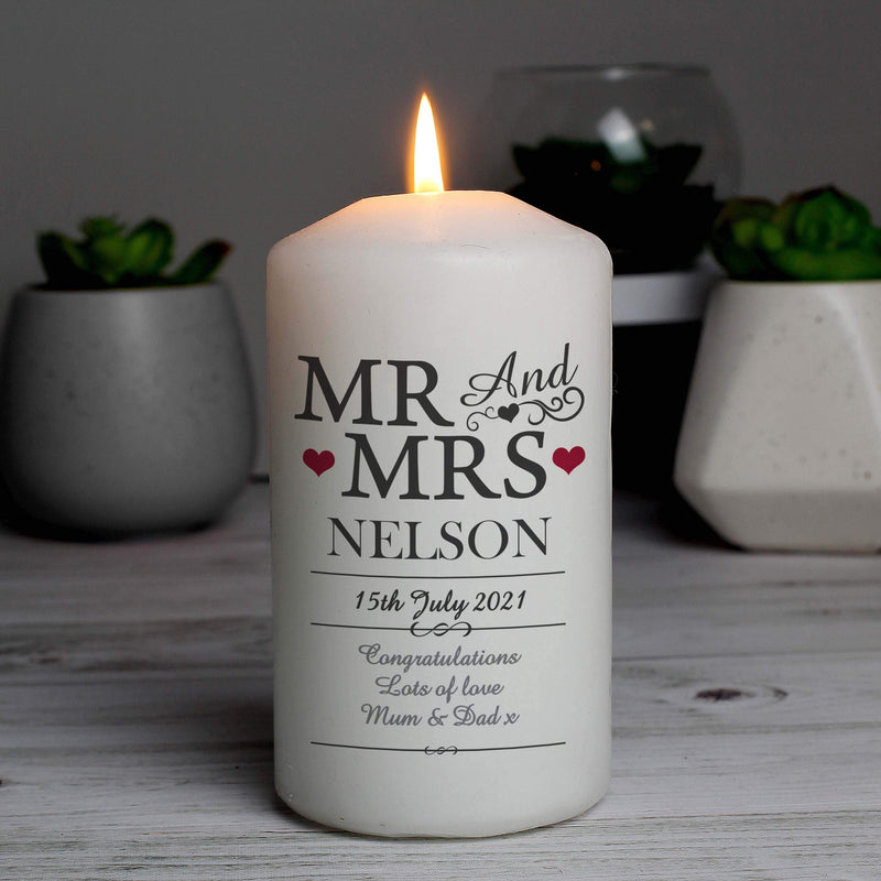 Personalised Memento Candles & Reed Diffusers Personalised Mr & Mrs Candle