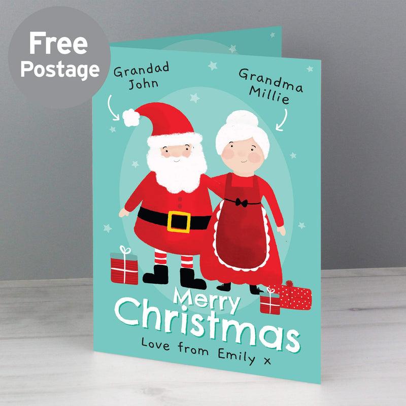 Personalised Memento Greetings Cards Personalised Mr & Mrs Claus Card