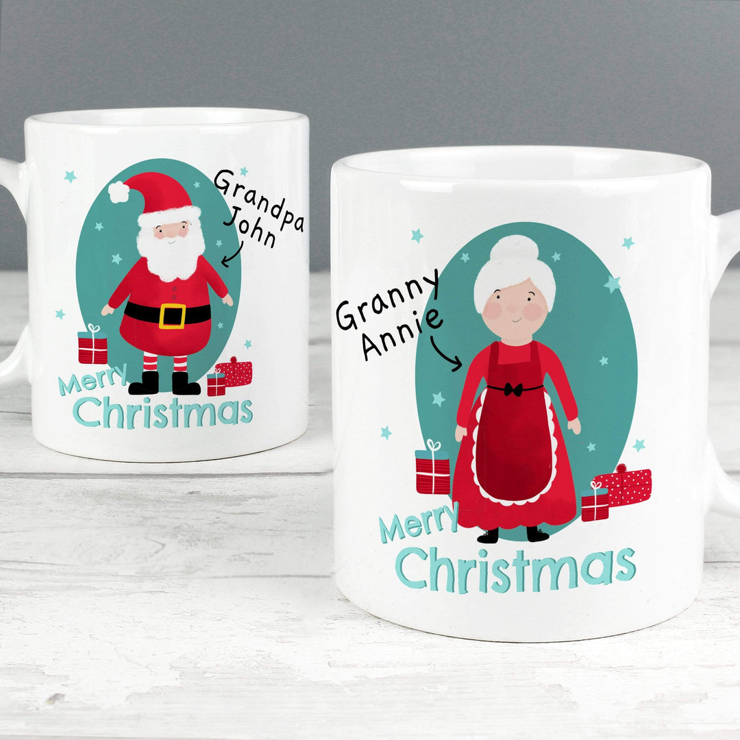 Personalised Memento Mugs Personalised Mr &amp; Mrs Claus Mug Set