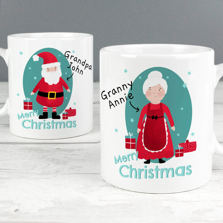 Personalised Memento Mugs Personalised Mr &amp; Mrs Claus Mug Set