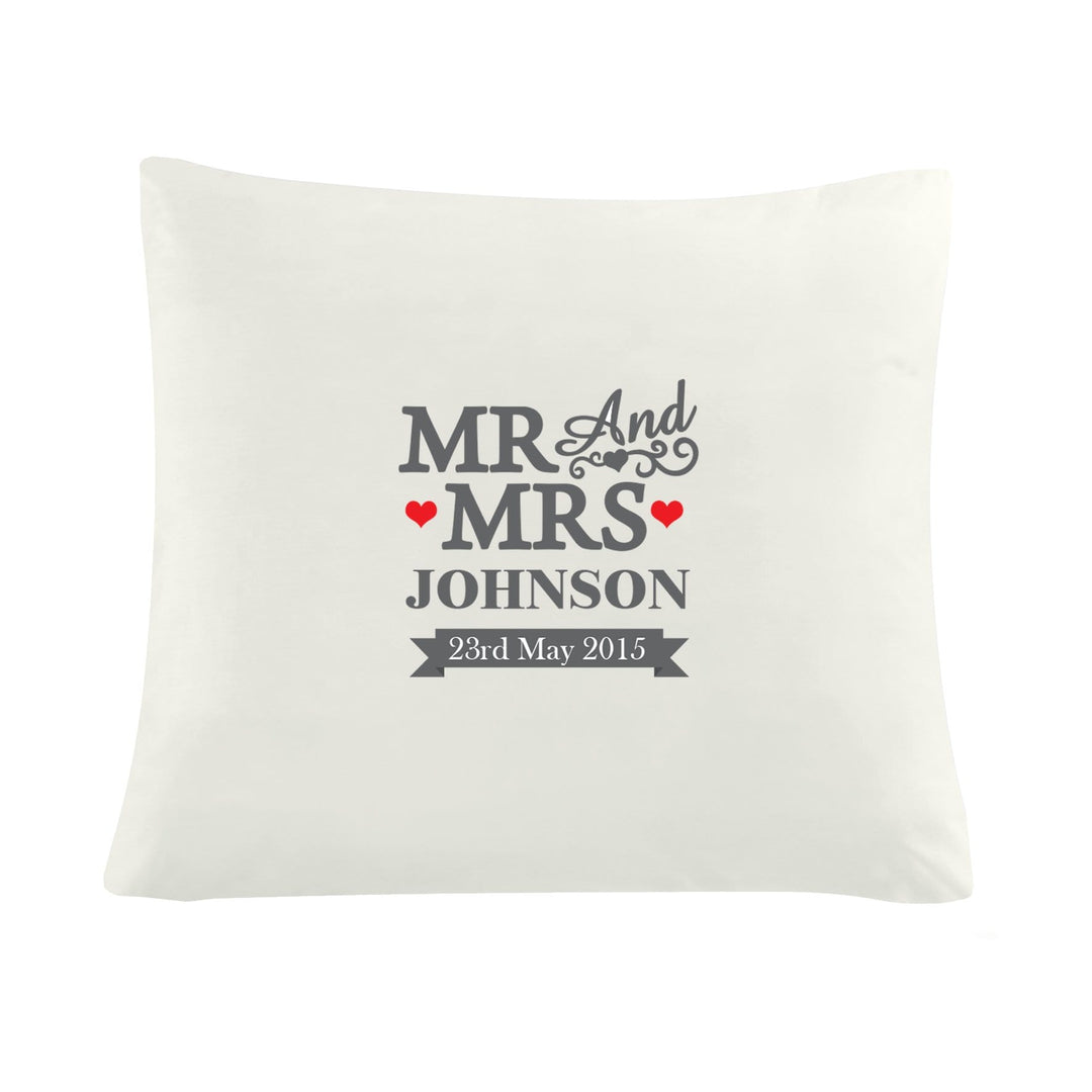Personalised Memento Textiles Personalised Mr &amp; Mrs Cushion Cover