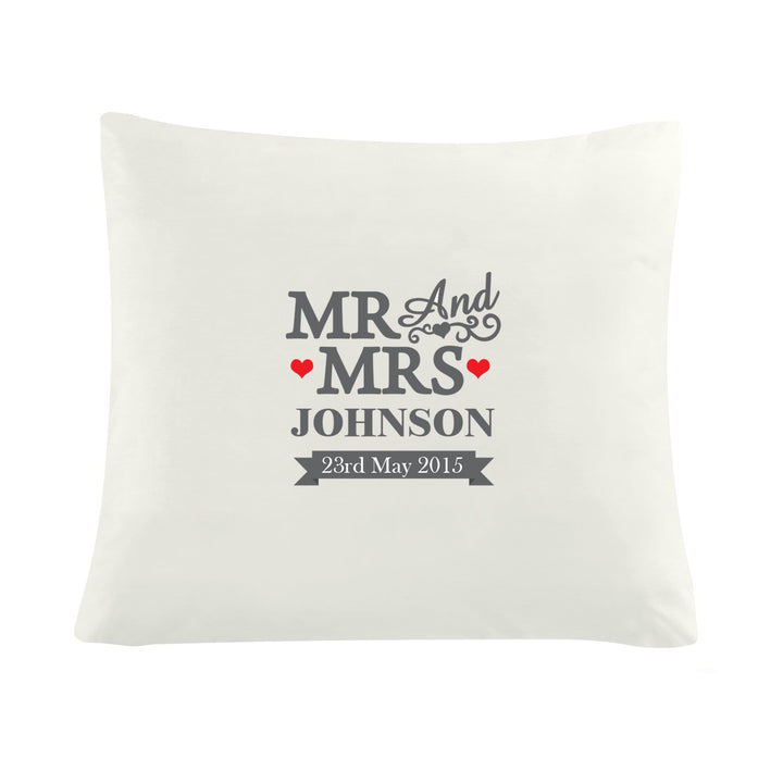 Personalised Memento Textiles Personalised Mr &amp; Mrs Cushion Cover