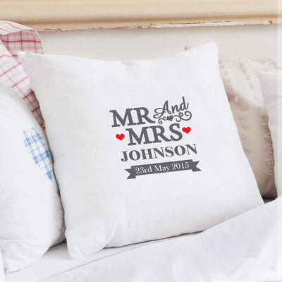 Personalised Memento Textiles Personalised Mr & Mrs Cushion Cover