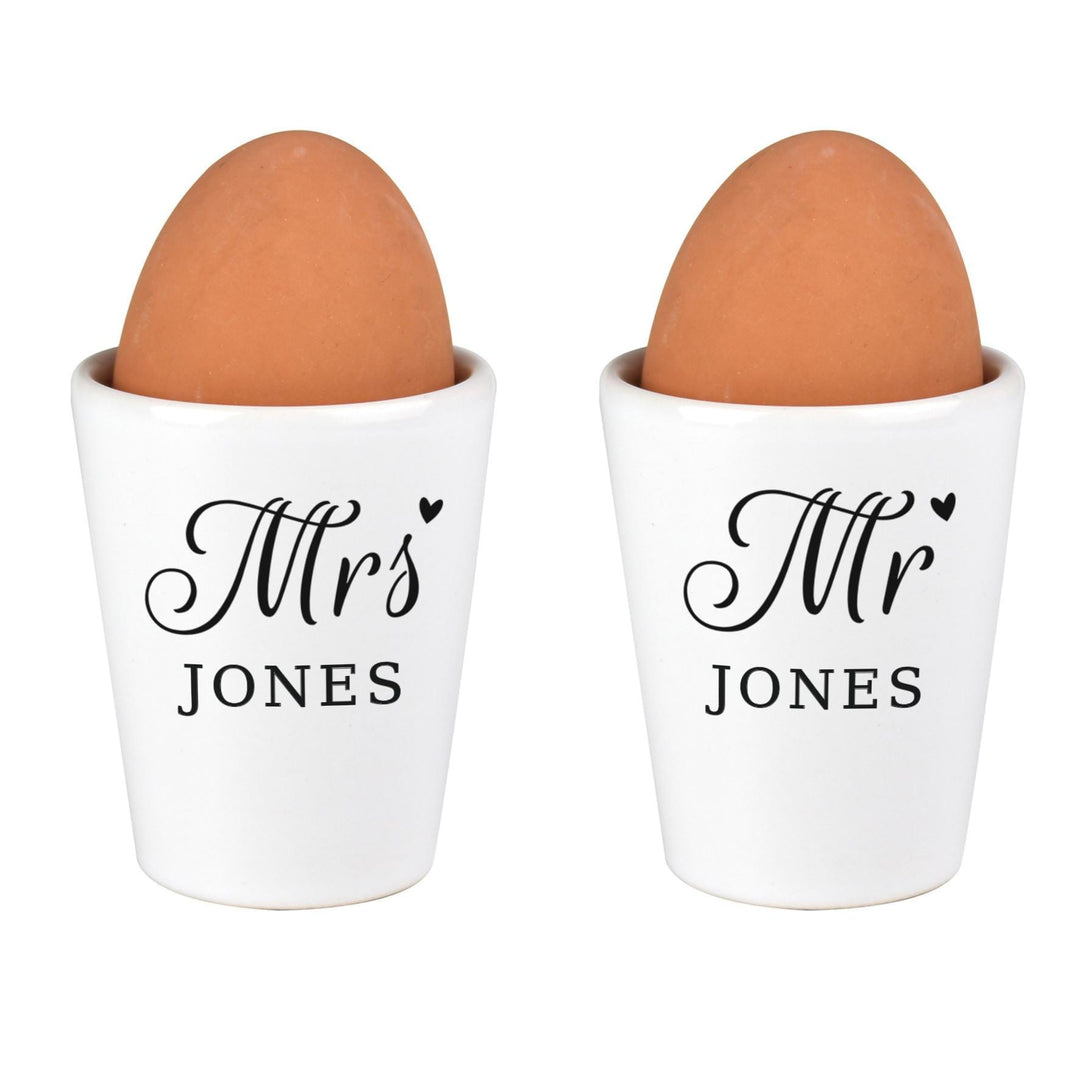 Personalised Memento Personalised Mr &amp; Mrs Egg Cups