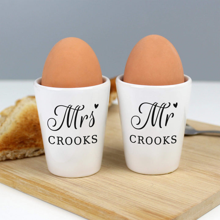 Personalised Memento Personalised Mr &amp; Mrs Egg Cups