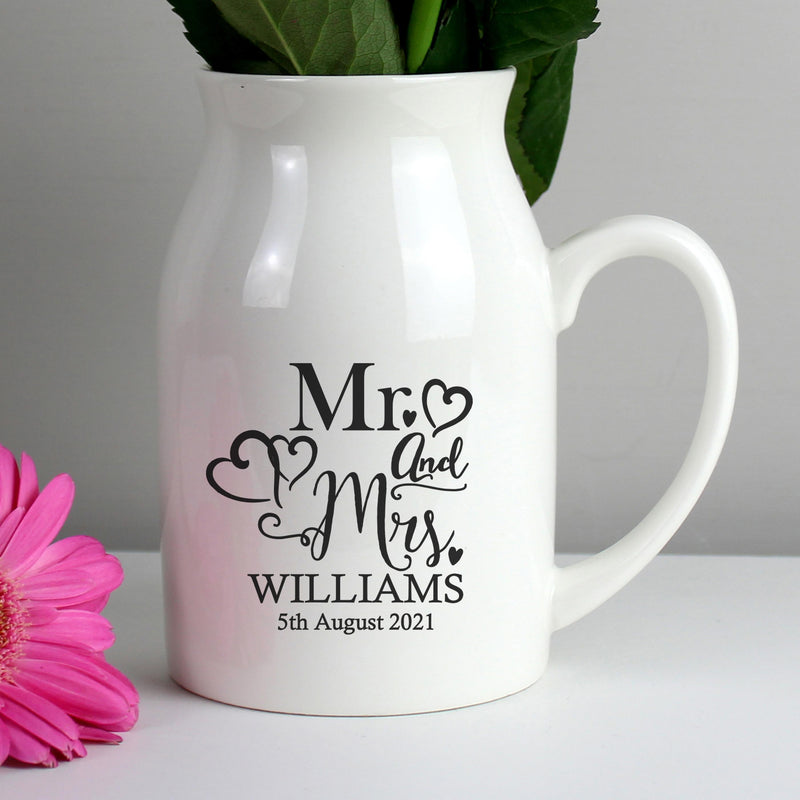 Personalised Memento Personalised Mr & Mrs Flower Jug