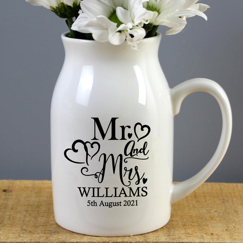 Personalised Memento Personalised Mr & Mrs Flower Jug