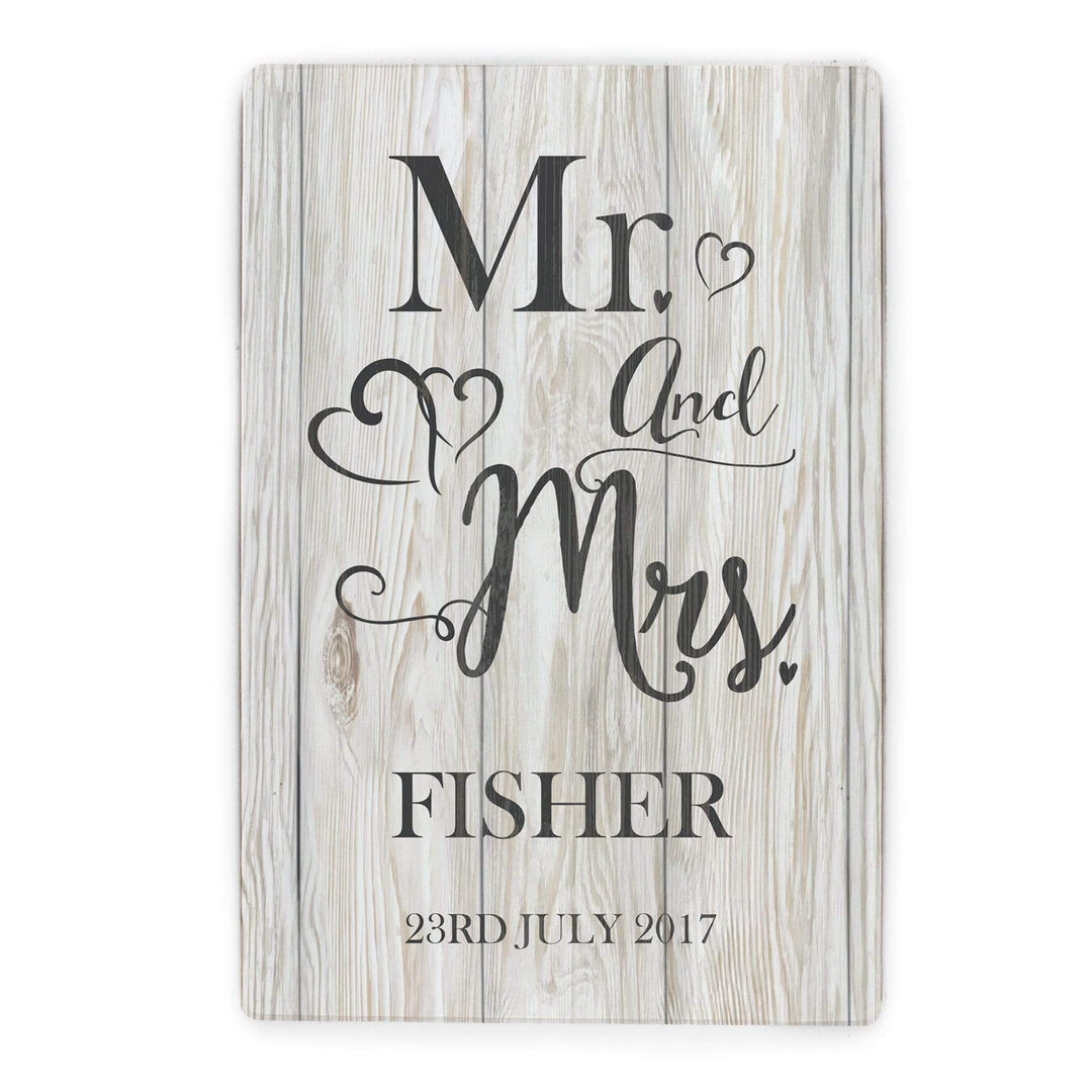 Personalised Memento Hanging Decorations &amp; Signs Personalised Mr &amp; Mrs Metal Sign