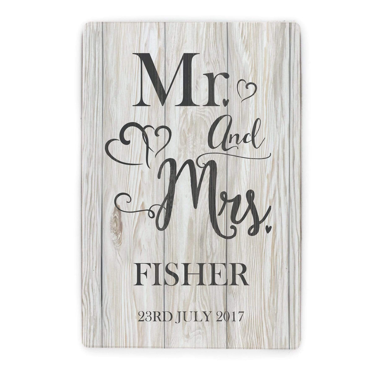 Personalised Memento Hanging Decorations & Signs Personalised Mr & Mrs Metal Sign