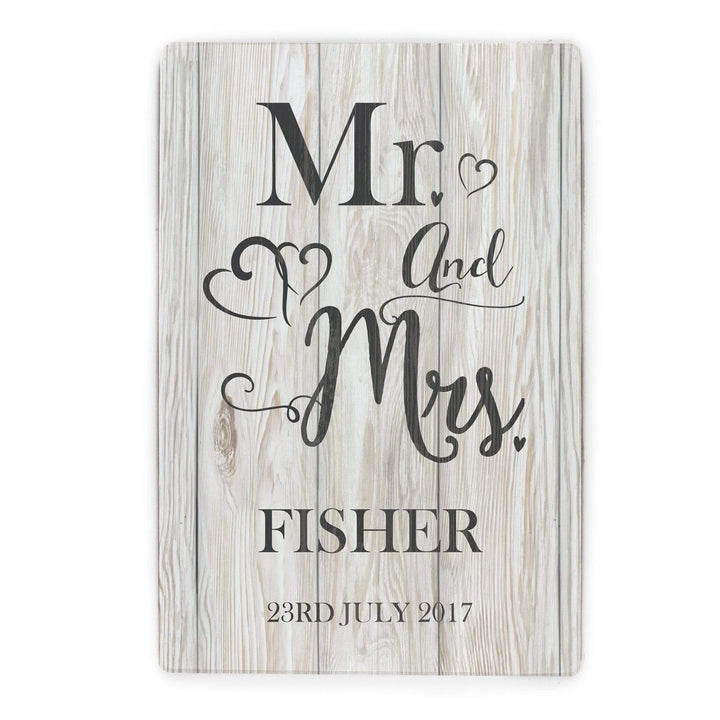 Personalised Memento Hanging Decorations &amp; Signs Personalised Mr &amp; Mrs Metal Sign