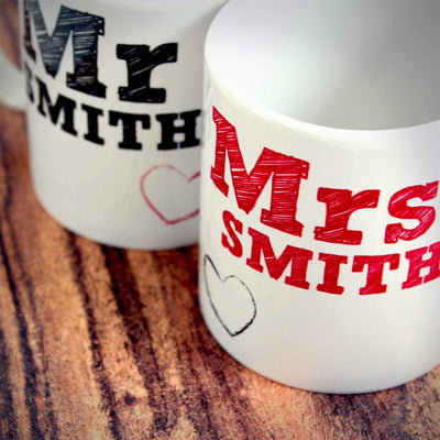 Personalised Memento Personalised MR & MRS MUG SET