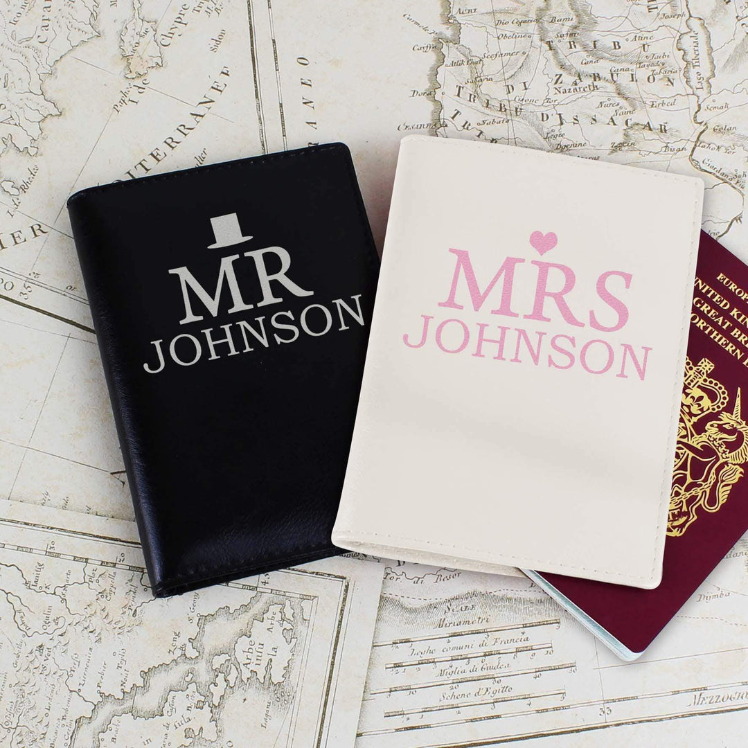 Personalised Memento Personalised Mr &amp; Mrs Passport Holders Set