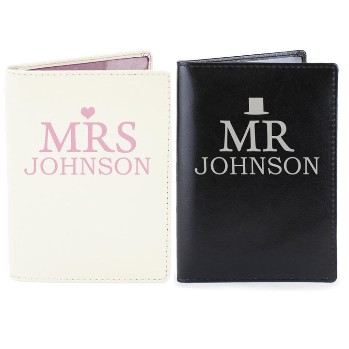 Personalised Memento Personalised Mr &amp; Mrs Passport Holders Set