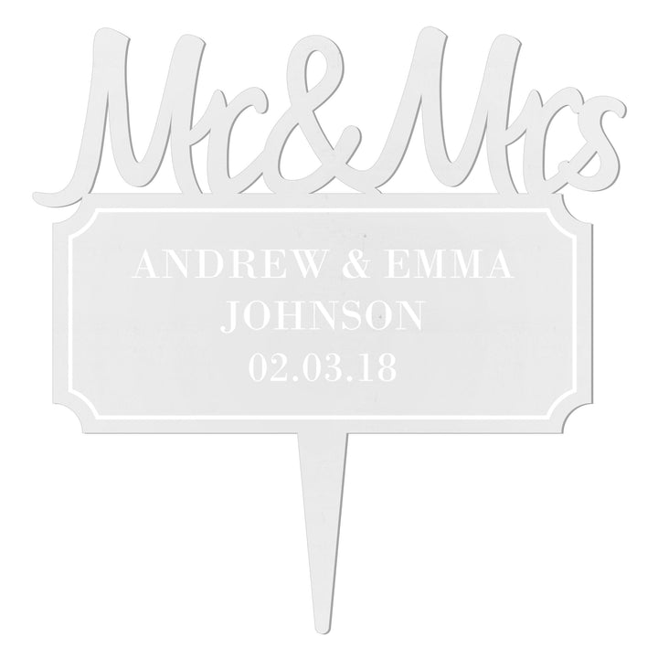 Personalised Memento Kitchen, Baking &amp; Dining Gifts Personalised Mr &amp; Mrs Plaque Acrylic Cake Topper