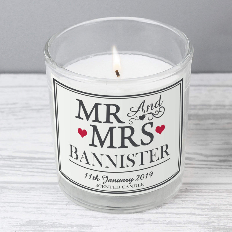 Personalised Memento Candles & Reed Diffusers Personalised Mr & Mrs Scented Jar Candle