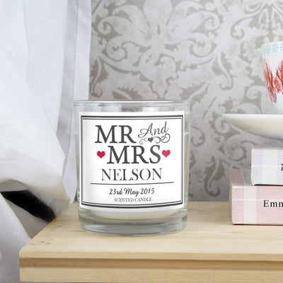 Personalised Memento Candles & Reed Diffusers Personalised Mr & Mrs Scented Jar Candle