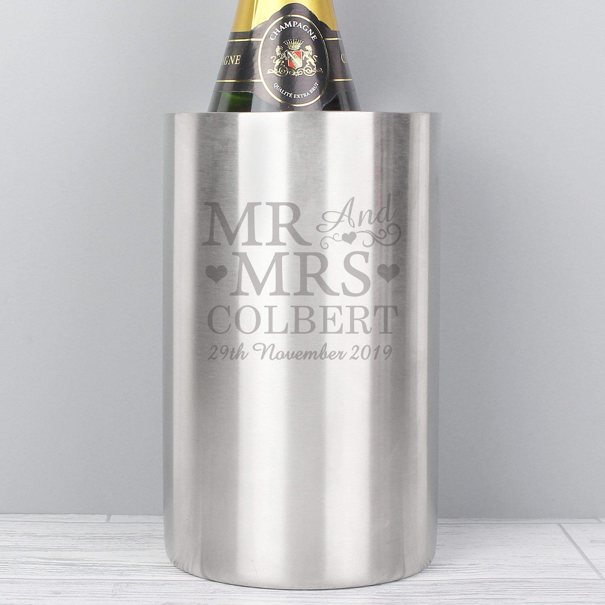 Personalised Memento Glasses & Barware Personalised Mr & Mrs Wine Cooler
