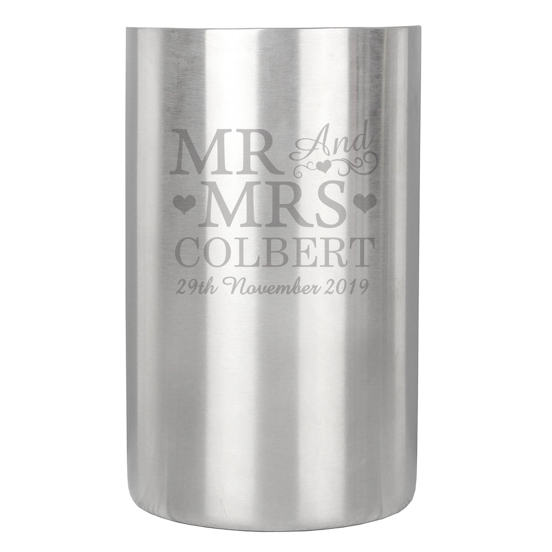 Personalised Memento Glasses &amp; Barware Personalised Mr &amp; Mrs Wine Cooler