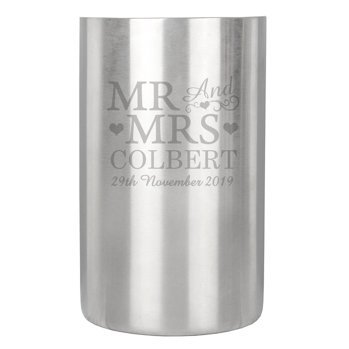 Personalised Memento Glasses &amp; Barware Personalised Mr &amp; Mrs Wine Cooler