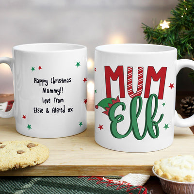 Personalised Memento Personalised Mum Elf Mug