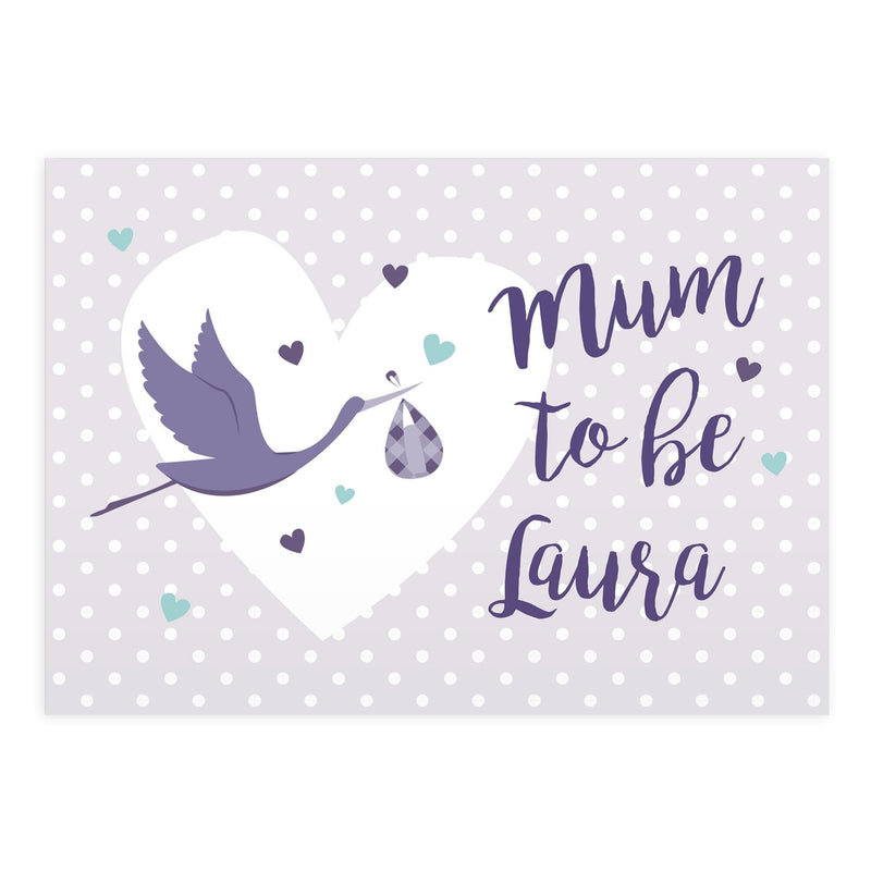 Personalised Memento Greetings Cards Personalised Mum to Be Stork Card