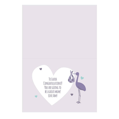 Personalised Memento Greetings Cards Personalised Mum to Be Stork Card