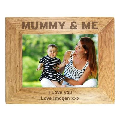 Personalised Memento Wooden Personalised Mummy & Me 7x5 Landscape Wooden Photo Frame